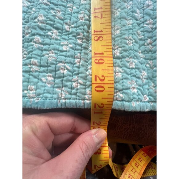 Vintage Turquoise Quilted Reversible Jacket Floral Cottage Core Boho Grandma - Picture 7 of 7